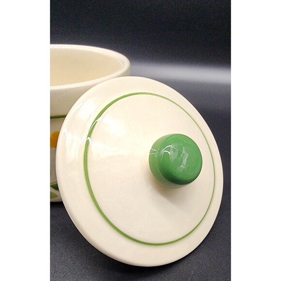 Crock Shop Santa Ana California Cookie Jar Canister with Lid Blue Green Floral - Picture 5 of 11